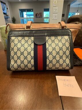 Vintage Gucci GG Supreme Web Stripe Clutch
